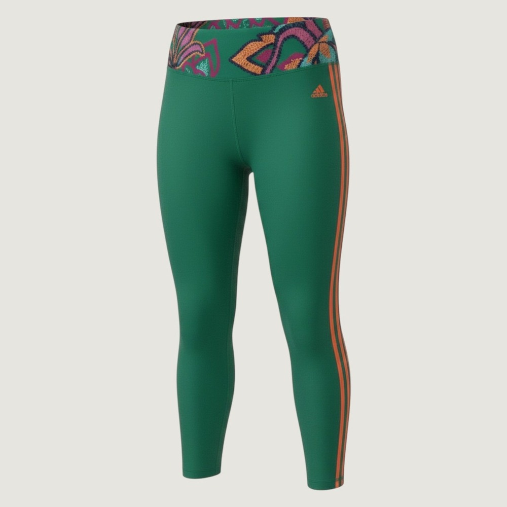 Adidas x FARM Rio Vibrant Green Training Essentials 7/8 Leggings XL Yoga